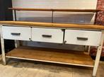 Vintage bakkerstafels 2x, Huis en Inrichting, Tafels | Sidetables, 150 tot 200 cm, Metaal, Rechthoekig, 75 cm of meer