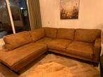 Hoekbank cognac leder – comfortabel - nette staat, Huis en Inrichting, Banken | Complete zithoeken, Ophalen, Gebruikt, Leer, Industrieel
