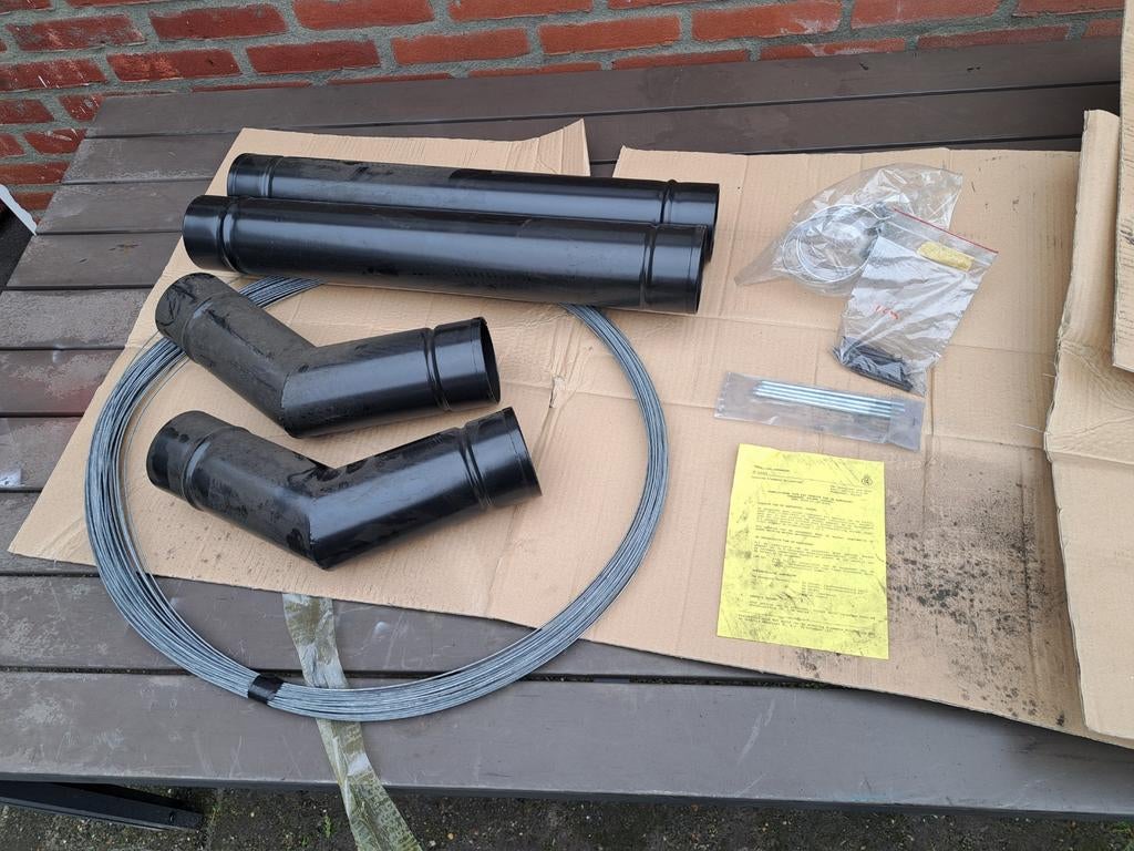 Kachelpijpenset 90mm - Ex Leger, Aanpasset kachel, 30 tot 80 cm, Minder dan 60 cm, Ophalen of Verzenden, Kachel