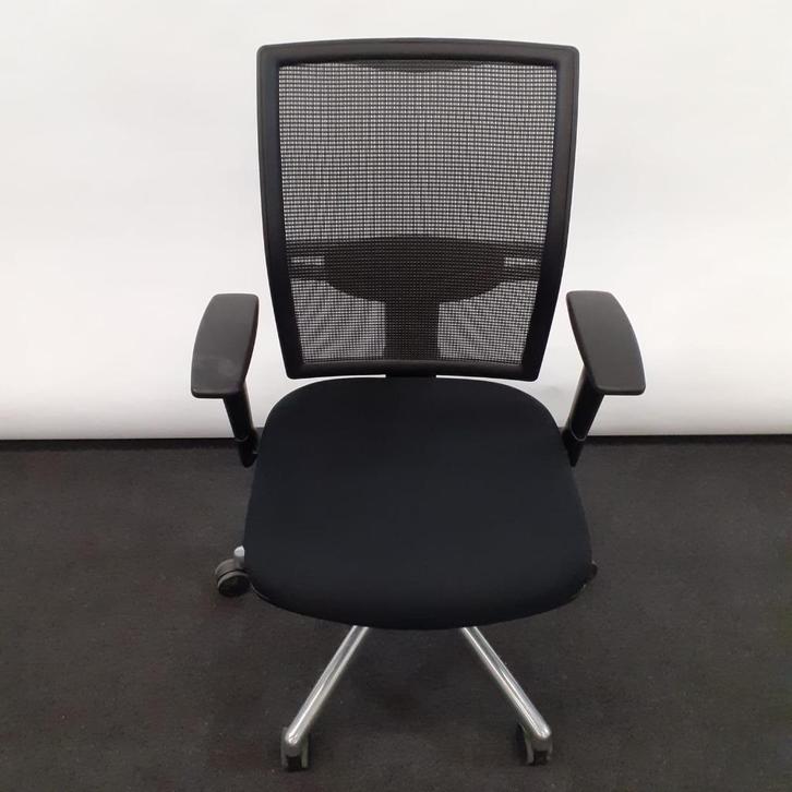 Bureaustoel RM906 netweave opnieuw gestoffeerd zwart chroom, Huis en Inrichting, Bureaustoelen, Gebruikt, Bureaustoel, Zwart, Ergonomisch