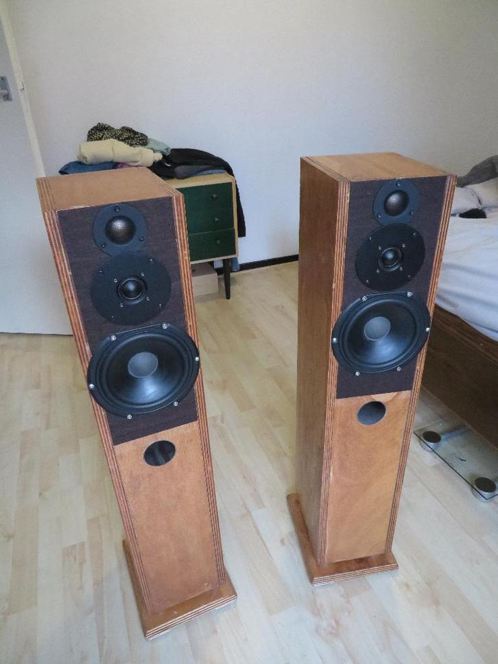 Luidsprekerzuilen zelfbouw, Audio, Tv en Foto, Luidsprekers, Gebruikt, Front, Rear of Stereo speakers, Minder dan 60 watt, Overige merken