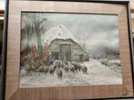 Schitterend winters landschap, aquarel  W.G.J. Jansen, Antiek en Kunst, Kunst | Schilderijen | Klassiek, Verzenden