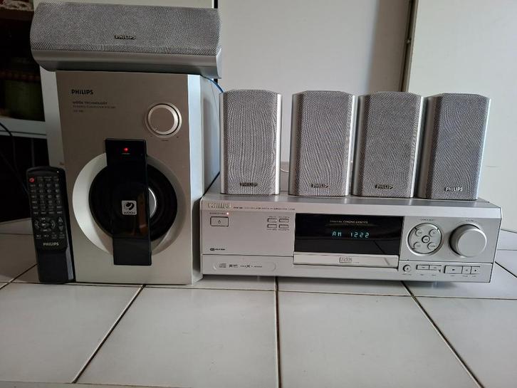 Philips DFR 1600 Surround Receiver met afstandsbediening, Audio, Tv en Foto, Versterkers en Receivers, Zo goed als nieuw, 120 watt of meer