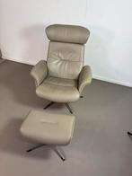 Grijs Lederen Relax Fauteuil Conform, Huis en Inrichting, Fauteuils, Relax, Zo goed als nieuw, 50 tot 75 cm, D