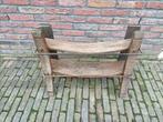 Japandi antiek eiken brutalist wijnrek. Jaren 60, Huis en Inrichting, Woonaccessoires | Wijnrekken, Ophalen, Gebruikt, Hout, Minder dan 50 cm