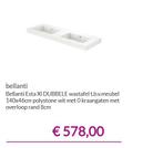 Dubbele wastafel incl afvoerplug 140x46 nieuw in doos, 100 tot 150 cm, Nieuw, Ophalen of Verzenden, Minder dan 100 cm
