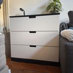 IKEA Malm Ladekast Zwart/Wit, Ophalen, Gebruikt, 50 tot 100 cm, 3 of 4 laden