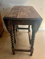 Antieke ‘ gateleg ‘hangoortafel, eikenhout, Ophalen