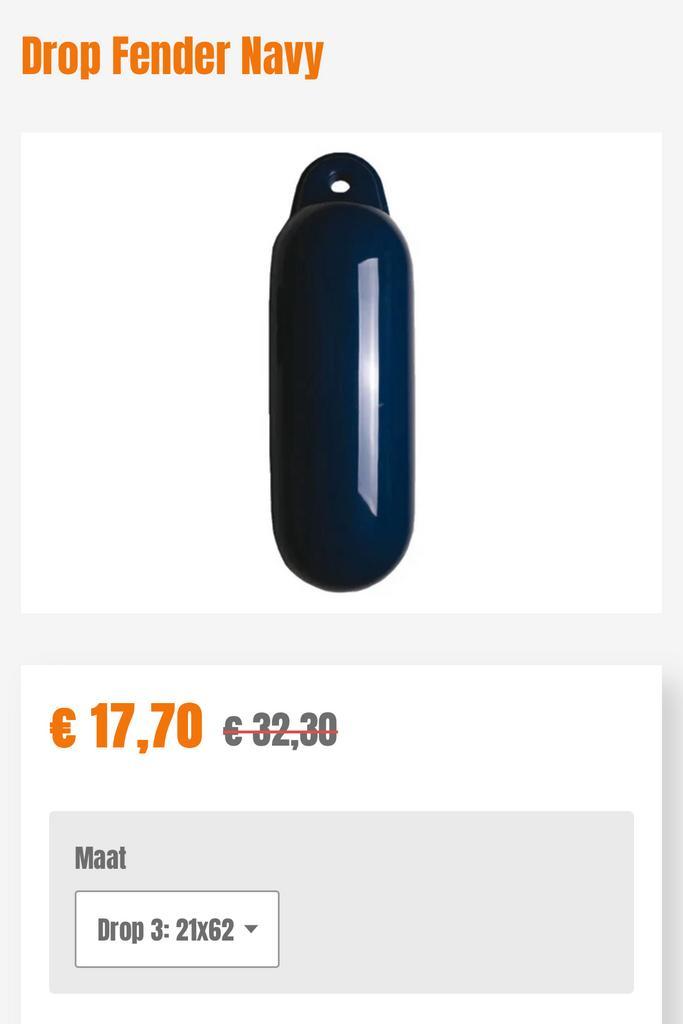 Drop 3 fender marine NU 50% korting OP=OP, Watersport en Boten, Accessoires en Onderhoud, Nieuw, Overige typen, Ophalen of Verzenden
