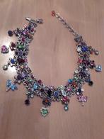 Damens ketting stras, Ophalen of Verzenden, Zo goed als nieuw, Zilver, Met strass