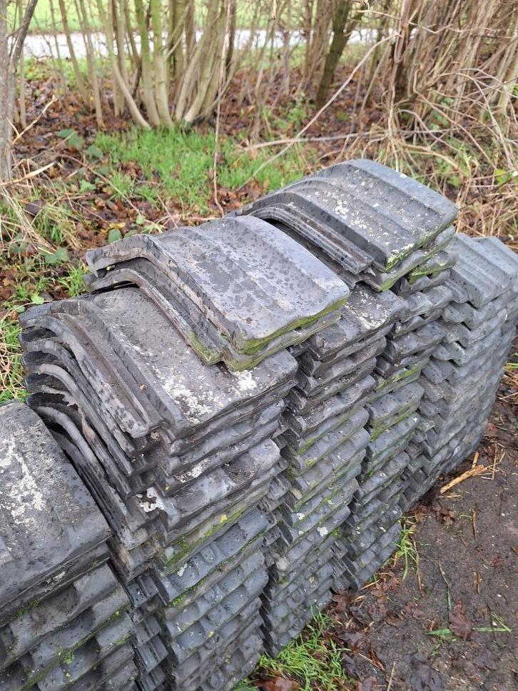 blauwe mulden knikpannen, glaspannen., Doe-het-zelf en Verbouw, Dakpannen en Dakbedekking, Gebruikt, Dakpannen, Steen of Klei