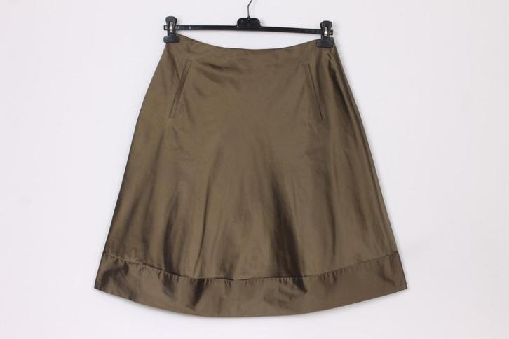Gouden rok van zijde van MOQ maat 42, Kleding | Dames, Rokken, Zo goed als nieuw, Maat 42/44 (L), Boven de knie, Verzenden