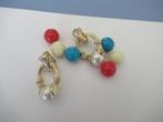 Oorbellen  Triple Treat 1974 Sarah Coventry., Verzenden, Zo goed als nieuw, Goud, Overige materialen