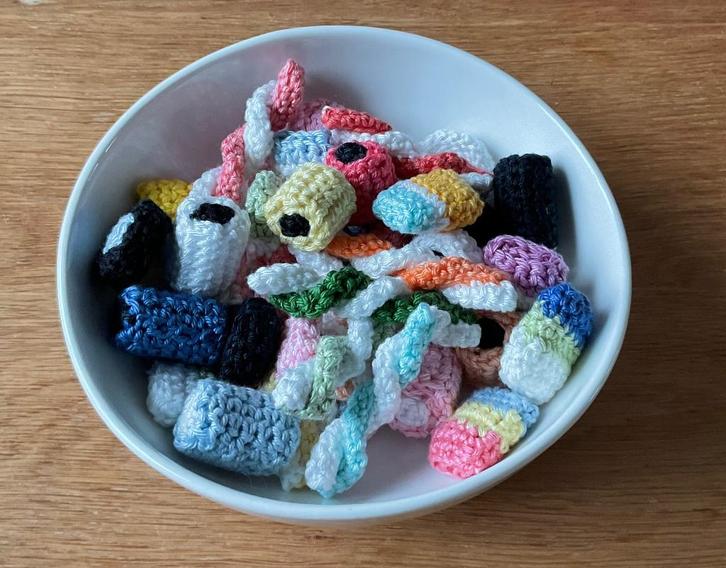 Gehaakte snoepjes, spekjes, Engelse drop, Hobby en Vrije tijd, Breien en Haken, Nieuw, Haken, Overige typen, Ophalen of Verzenden