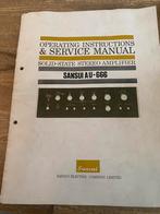 Sansui AU666 operrating en service manual, Ophalen of Verzenden, Gebruikt, Audio