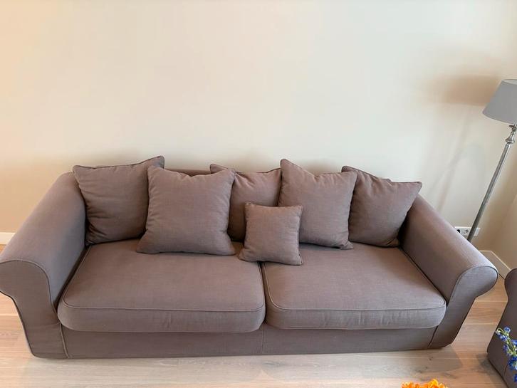 Trendhopper bank 3,5 zits -Taupe, Huis en Inrichting, Banken | Bankstellen, Gebruikt, 200 tot 250 cm, 75 tot 100 cm, Ophalen