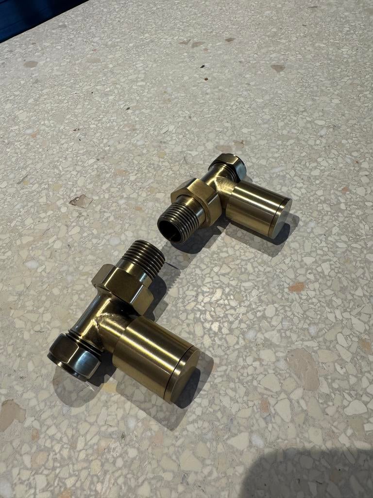 Hudson reed radiatorkraan recht - geborsteld goud / messing, Minder dan 30 cm, Radiator, Nieuw, Minder dan 60 cm