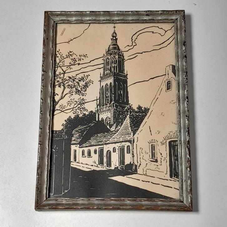 Antieke litho Cuneratoren Rhenen - historisch stadsgezicht, Antiek en Kunst, Kunst | Litho's en Zeefdrukken, Ophalen of Verzenden