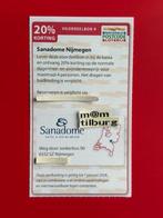 Voordeelbon 9 Sanadome Nijmegen 20% korting, Tickets en Kaartjes, Kortingen en Cadeaubonnen, Drie personen of meer, Kortingsbon