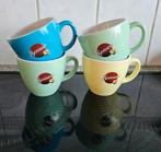 Senseo Kopjes - Set van 4. Groen blauw geel Leuke set koffie, Keramiek, Ophalen of Verzenden, Zo goed als nieuw, Overige stijlen
