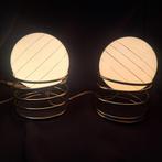 Set van 2 vintage Massive tafellampen – Hollywood Regency st, Ophalen, Glas, Minder dan 50 cm