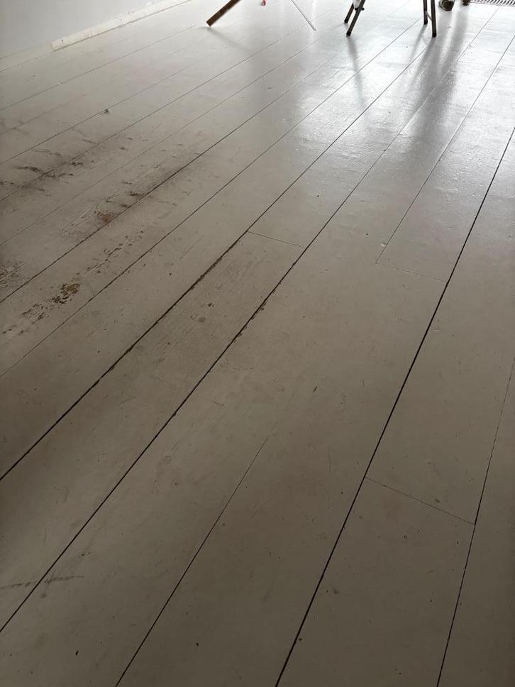 40m2 Massief grenen kaasplanken gebruikt op de vloer., Doe-het-zelf en Verbouw, Hout en Planken, Gebruikt, Plank, Grenen, 300 cm of meer