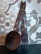 Houten Lepel en Vork Set in Afrikaanse Stijl, Ophalen of Verzenden