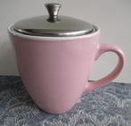 nieuwe grote roze mok 350 ml - met rvs zeef en deksel, Ophalen of Verzenden, Nieuw, Overige stijlen, Kop(pen) en/of Schotel(s)
