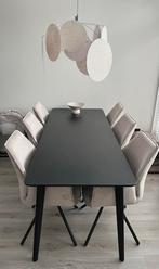 Eettafel Lisabo zwart 200cm, Ophalen, 200 cm of meer, 50 tot 100 cm, Zo goed als nieuw