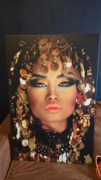 Canvas Print Vrouw met Gouden Versieringen, 50 tot 75 cm, Ophalen of Verzenden, 50 tot 75 cm, Print