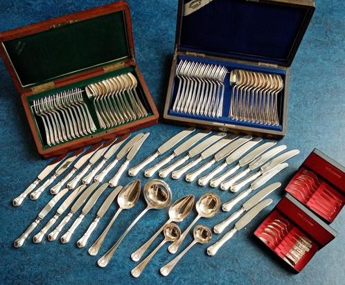 12 persoons 90-delig massief zilveren bestek, Antiek en Kunst, Antiek | Goud en Zilver, Zilver, Ophalen of Verzenden