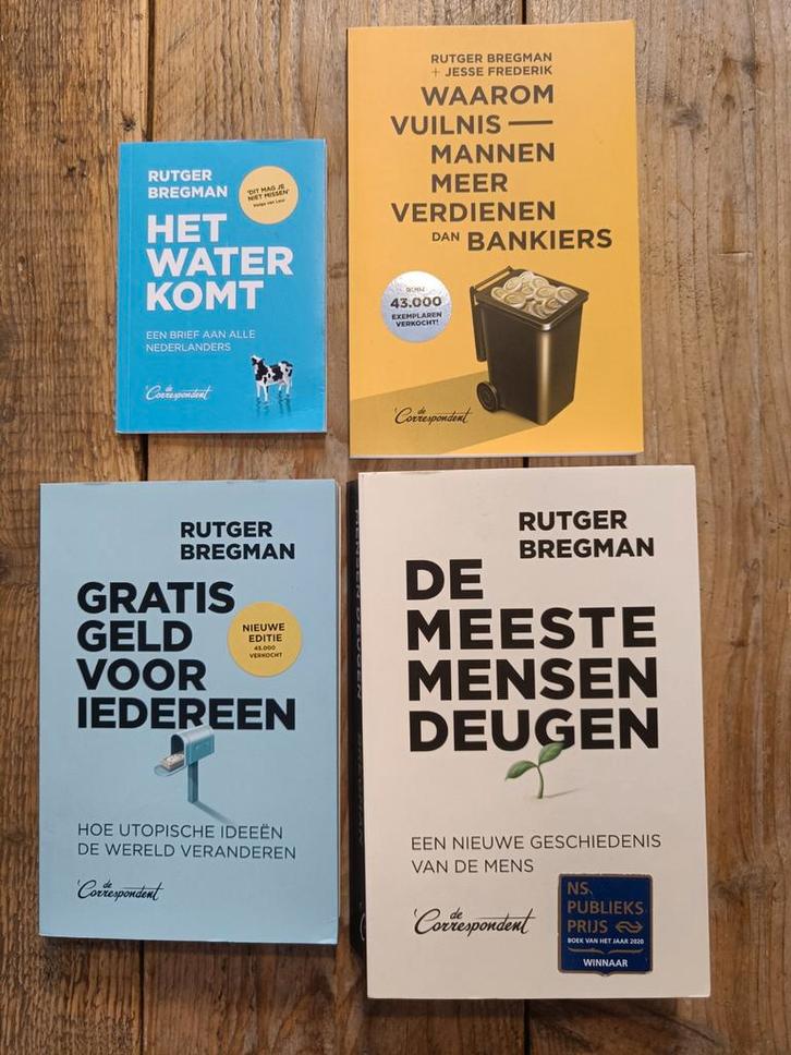 4 Boeken van Rutger Bregman., Boeken, Advies, Hulp en Training, Zo goed als nieuw, Ophalen of Verzenden