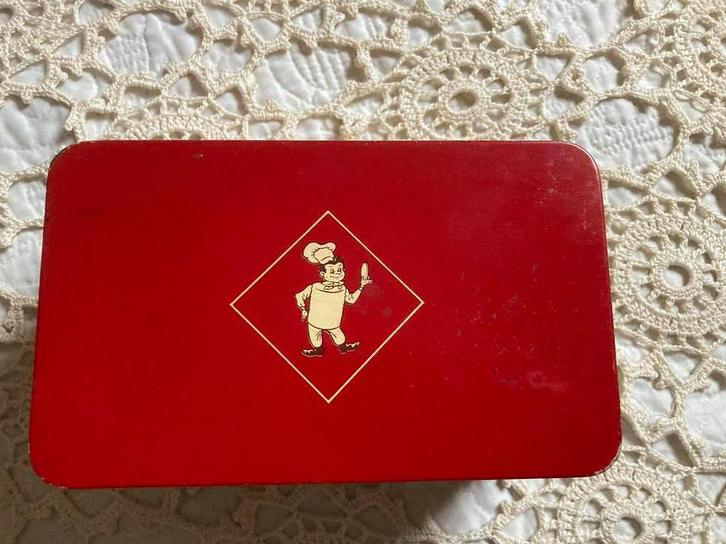 Vintage Bolletje Koektrommel/blik 20x12x9 cm, Verzamelen, Blikken, Gebruikt, Koek(jes), Overige merken, Ophalen of Verzenden