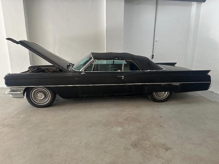 Cadillac De-ville Convertible 1964 NL kenteken, Auto's, Cadillac, Particulier, LPG, Cabriolet, Automaat, Geïmporteerd, Zwart, Zwart