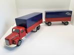 Tekno Scania Vabis 110 truck met aanhanger / Schaal 1:50, Gebruikt, Tekno, Ophalen of Verzenden, Tekno