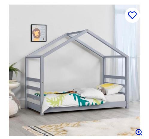 Kinderbed huisje grijs 160x80, Kinderen en Baby's, Kinderkamer | Bedden, Zo goed als nieuw, 180 cm of meer, 70 tot 85 cm, Matras
