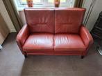 Roestbruin leren 2 zits bank, Huis en Inrichting, Ophalen, 150 tot 200 cm, Tweepersoons, 75 tot 100 cm