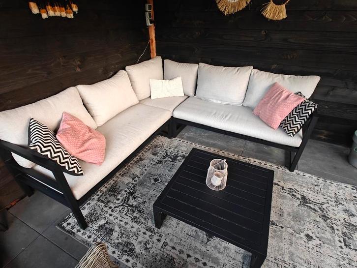 Mooie loungeset 220x220, Tuin en Terras, Tuinsets en Loungesets, Zo goed als nieuw, Loungeset, Kunststof, 5 zitplaatsen, Bank