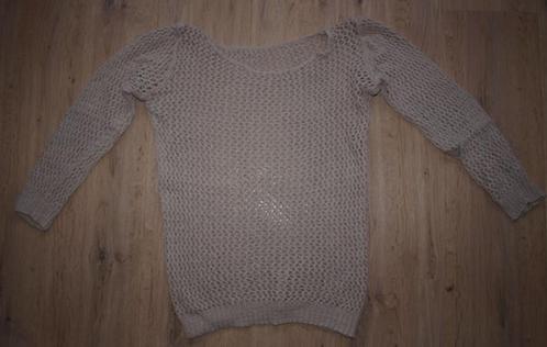 Creme Gaatjes Trui (M), Kleding | Dames, Truien en Vesten, Gedragen, Maat 38/40 (M), Beige, Ophalen of Verzenden