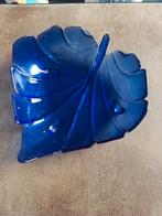 Blauwe Glazen Blad Schaal, Huis en Inrichting, Woonaccessoires | Schalen en Manden, Schaal, Rond, Nieuw, Ophalen of Verzenden