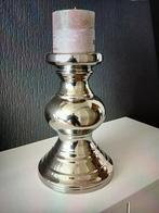 Mooie zilverkleurige kandelaar 0.25 cm. hoog. Excl.kaars, Ophalen of Verzenden