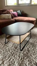 H&M Home salontafel zwart met lichtbruin leer, Huis en Inrichting, Ophalen, Overige materialen, Gebruikt, 50 tot 100 cm