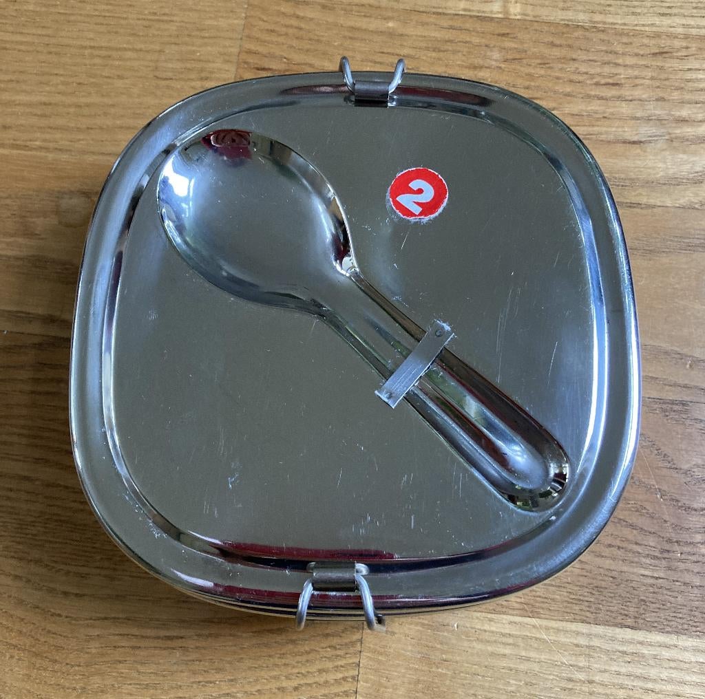 Lunchtrommel metaal uit India nieuw, Ophalen of Verzenden, Nieuw