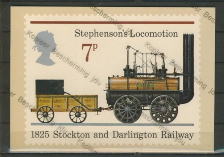 Locomotief Darlington Railway Ansichtkaart Trein t-89 jdu, Verzamelen, Spoorwegen en Tramwegen, Zo goed als nieuw, Trein, Kaart of Prent