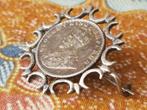 Mooie antieke speld met King George munt van zilver uit 1917, Antiek en Kunst, Ophalen of Verzenden, Zilver