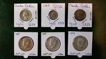6x USA zilver munten beschikbaar voor biedingen