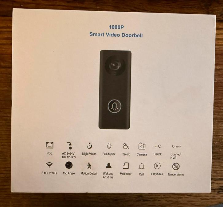 Tuya App 1080P H.265 Protocol IP Video Deurbel Wit, Huis en Inrichting, Deurbellen, Zo goed als nieuw, Ophalen of Verzenden