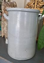 Brocante grote oude Franse grès pot met oren, Ophalen