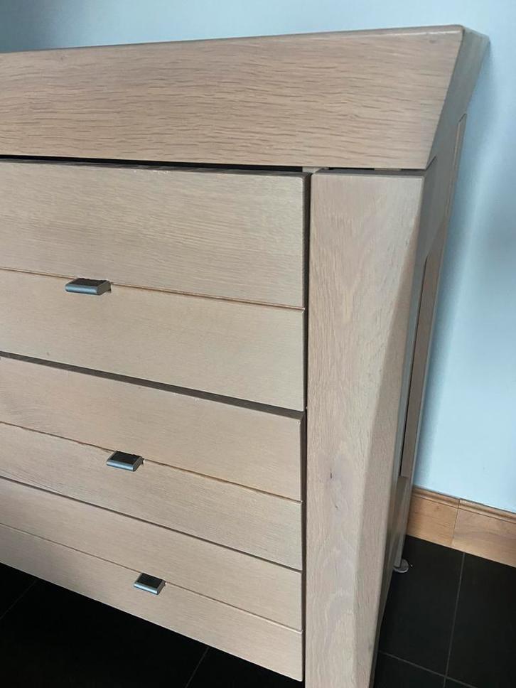 Dressoir blank eiken, Huis en Inrichting, Kasten | Dressoirs, Zo goed als nieuw, 150 tot 200 cm, 25 tot 50 cm, Met lade(s), Eikenhout