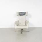 1x Leolux Elixir Fauteuil Lichtgrijs Leer - Gepolijst, Niet ingevuld, Niet ingevuld, 75 tot 100 cm, Ophalen of Verzenden